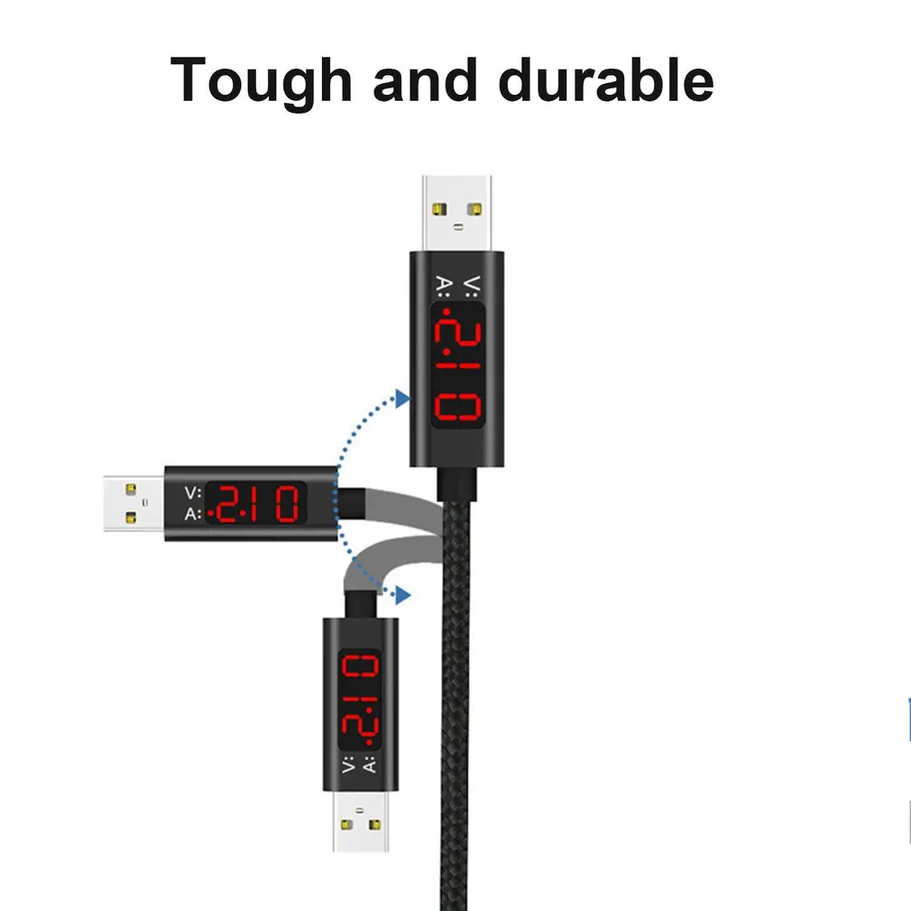 USB Дата-кабель Micro USB для Iphone Тип-C с светодиодный Дисплей умная защита зарядных устройств для мобильных телефонов Powerbank Зарядное устройство тестер линия