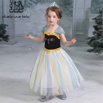 

Frozen 2 Anna Elsa Dresses For Girls Princess Anna Elsa Costume Party Cosplay Elza Vestidos Children Summer Girls Dress Clothing