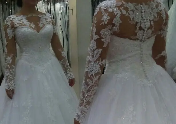 

Strapless Appliqued Lace Puffy Tulle Skirt Glamorous Wedding Dresses