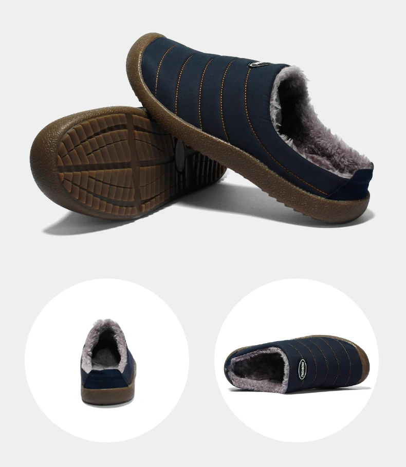 UncleJerry/мужские зимние тапочки; женская теплая Домашняя обувь; водонепроницаемые Нескользящие домашние тапочки; большие размеры