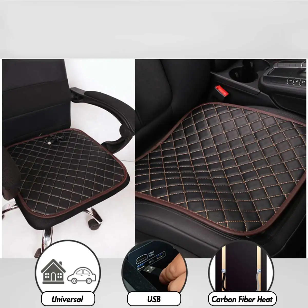 USB Leather Single Pad Universal Waterproof Car Heat Pad Seat Covers Heated Auto Car Seat Cover Heating Pad Warmer Heaters Mat - Название цвета: 7