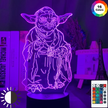 

3d Lamp Star Wars Master Yoda Figure Nightlight for Home Decoration Cool Christmas Gift for Boy friend Child Boy Led Night Light