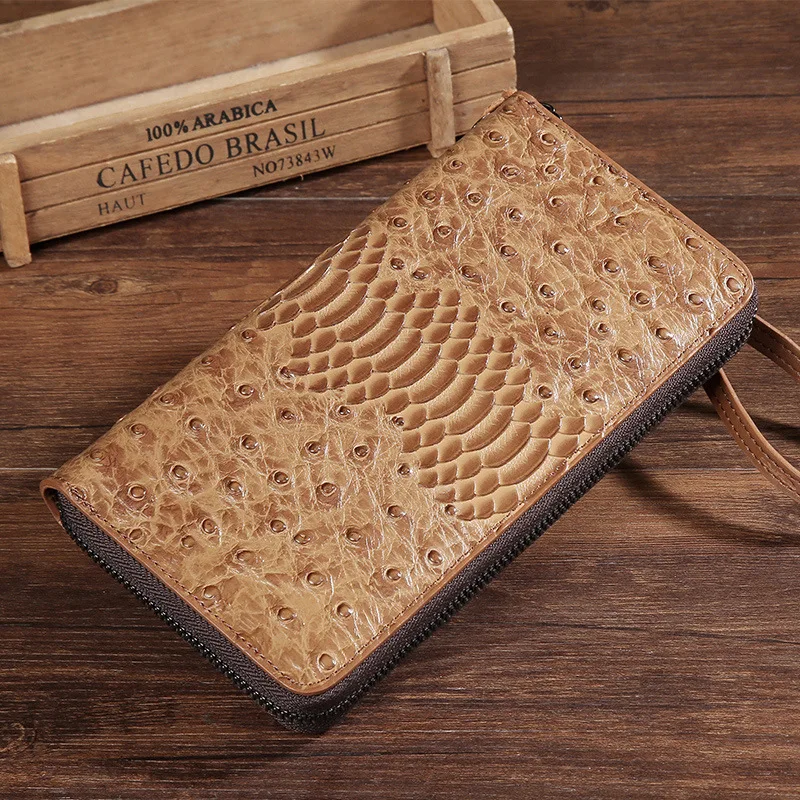 

New Style MEN'S Wallet Genuine Leather Clutch Bag Men's Bag Long Leather Wallet Cowhide Business Clutch Bag