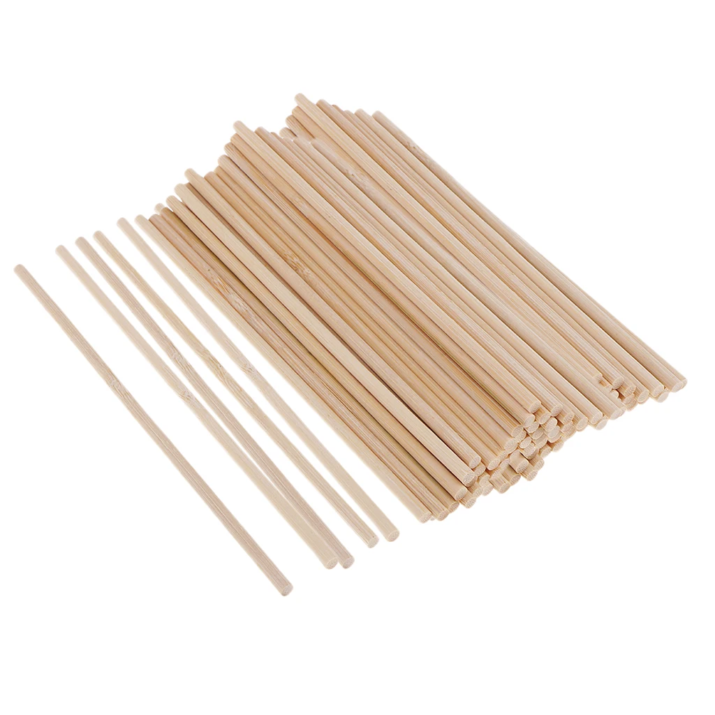 100 Pack 4mm Balsa Wood Round Rod Plastic Rod Diy Architectural Model Material
