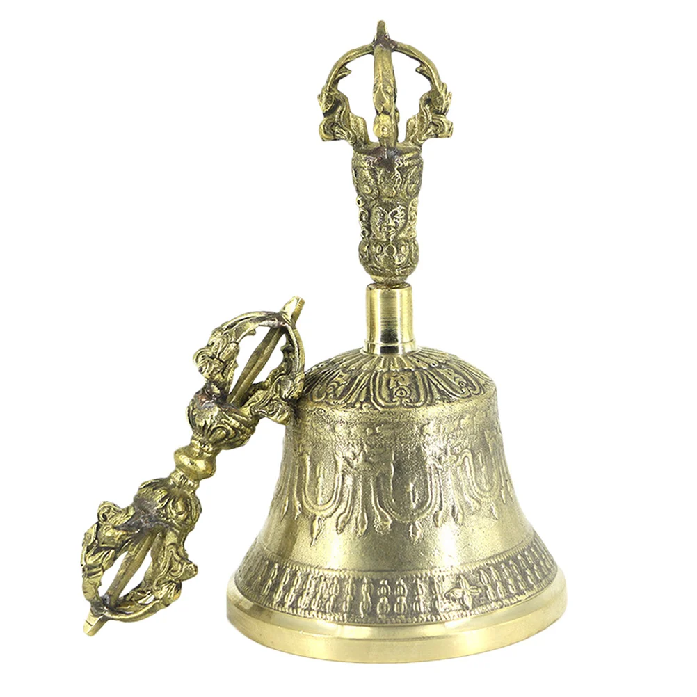 

Nepal Brass Five-Strand Vajra Bell Pestle Dharma Utensils Pure Copper Rattles Buddhist Puja Supplies Vajra Dorje Bell Craft Gift