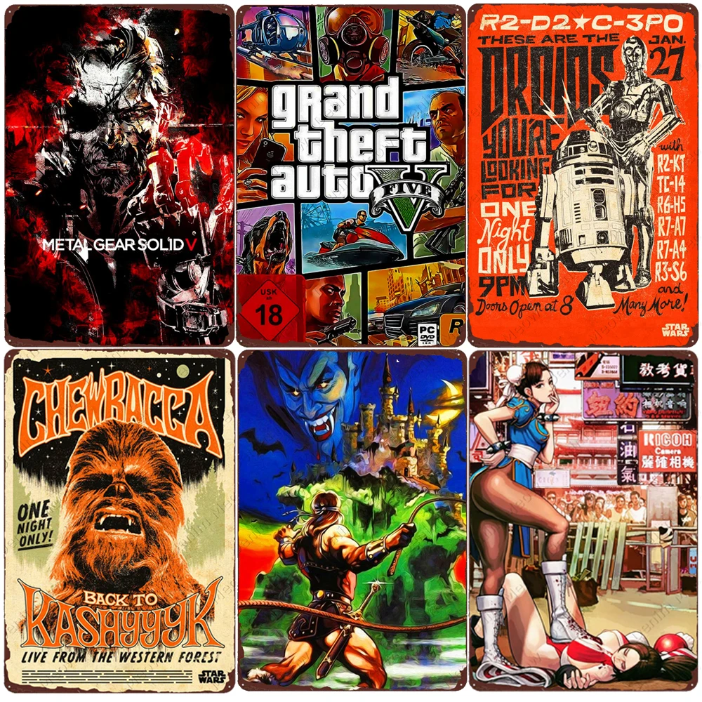 Tin-Sign Poster-Gamer Wall-Decor Metal Vintage Plaque Home-Bar Club Classic for Kids