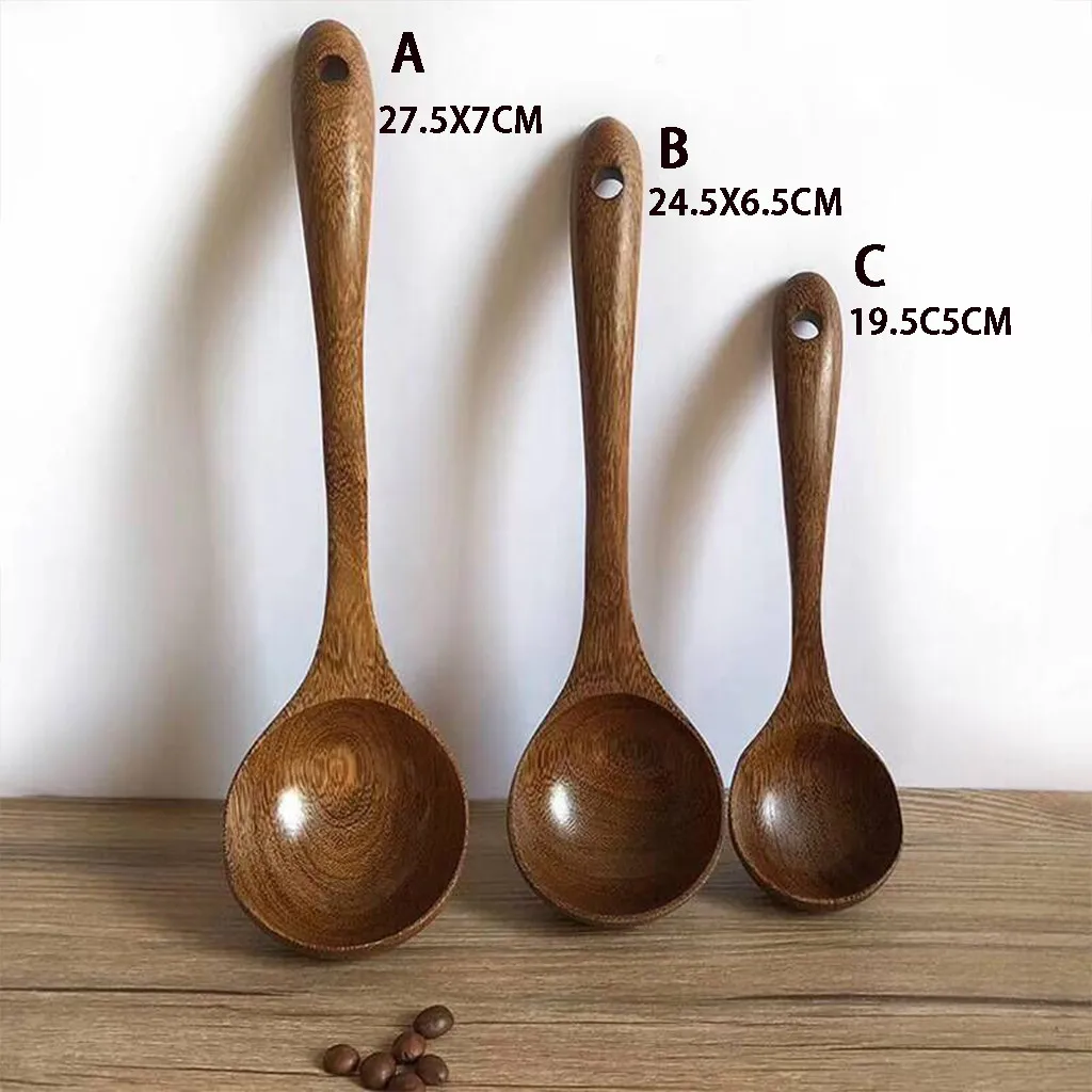 1 шт. деревянная ложка бамбуковая кухонная посуда инструмент для супа чайная