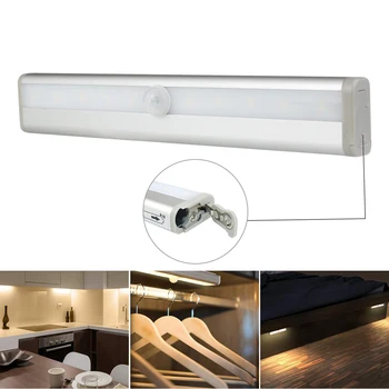 

LED Cabinet Light 10 LEDs USB Rechargeable Motion Sensor Lamp Wireless Wall Lamp For Kitchen Bedroom Stair Wardrobe Closet Light