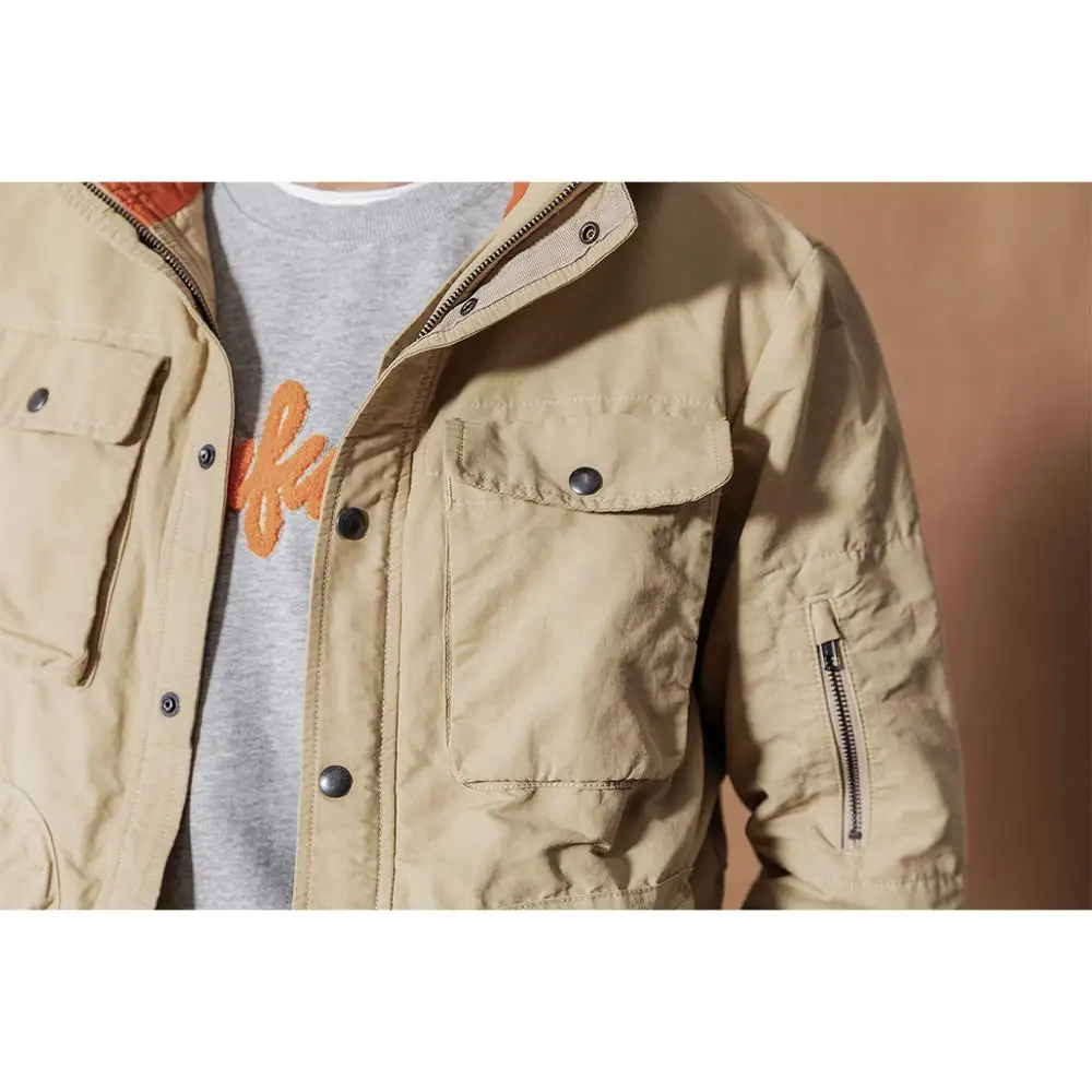 discounted  SIMWOOD 2019 Autumn Winter New Hooded Field Jacket Men Fashion Cargo Jackets Multi Pocket Outerwear