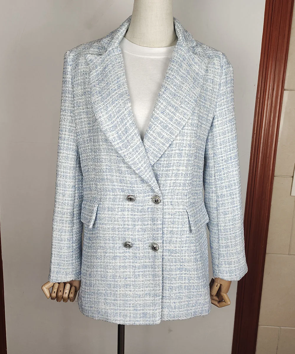 Za 2021 Women Suit Jacket Tweed Blazer Women Jacket Femme Plaszcz Wiosenny Damski Sobrecamisa Cuadros Plaid Checkered Blazer plus size pant suits for weddings