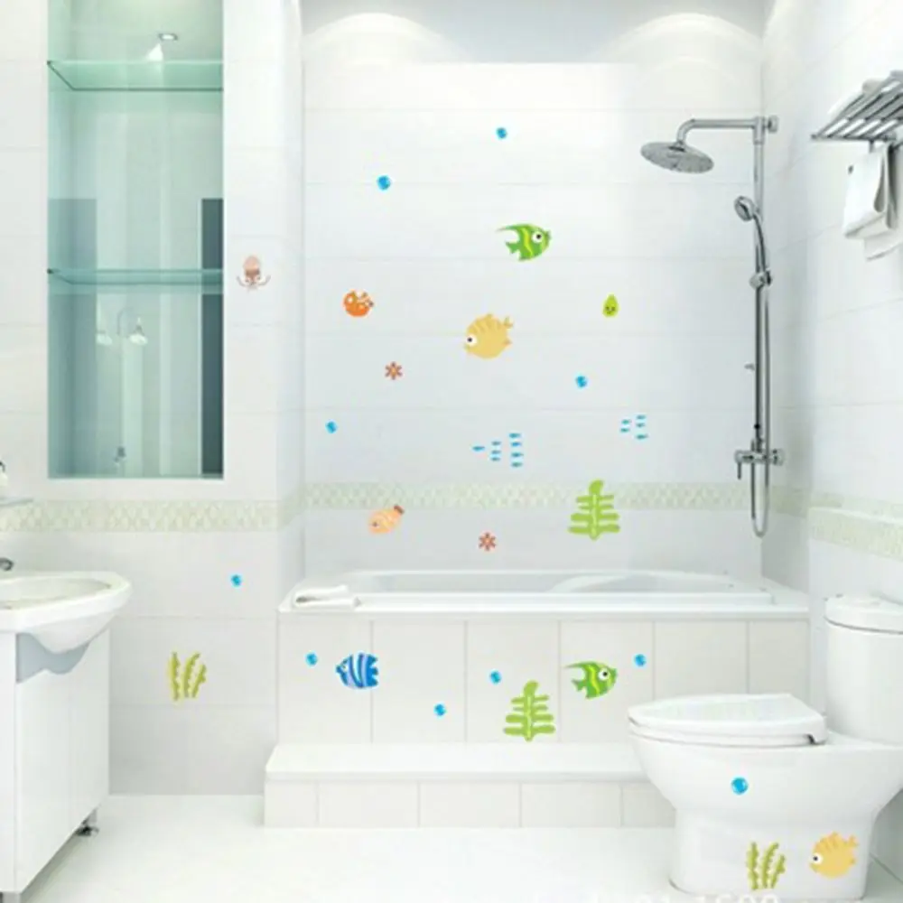 Wall Stickers Baby Room Stickers Bathroom Tropical Fish Underwater Pattern Wall Sticker Decoration for Children Kids Room Decor