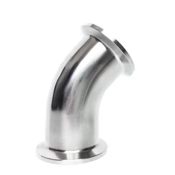 

Free shipping 57mm O/D 2.5" Tri Clamp 304 Stainless Steel Sanitary Ferrule 45 Degree Elbow Pipe Fitting For Homebrew