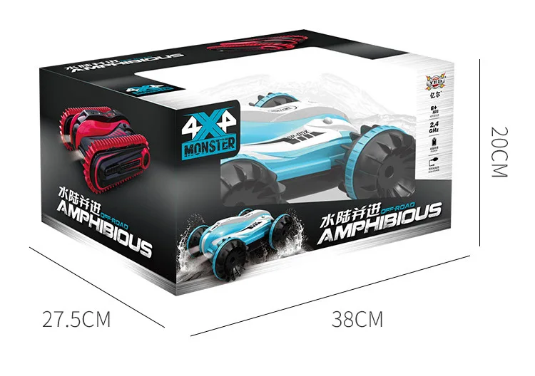 2,4G RC автомобиль 1803-4 6-канальный 1:12 воды и земли автомобиль дистанционного управления светодиодный ночник 360 ° Вращение трюковая машинка игрушки подарок