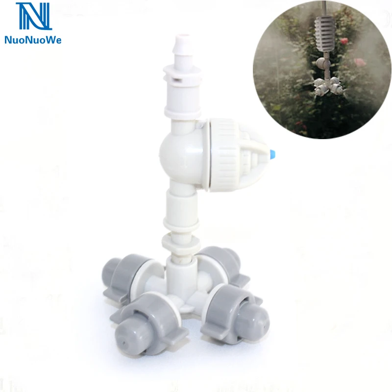 

NuoNuoWell Greenhouse Cross Mist Nozzle Fogger Sprinkler With Antidrip Hanging Sprayer Irrigation Cooling System 10PCS