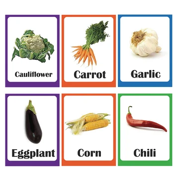 

23Pcs Children Montessori Preschool Learning&juguetes Educativos Vegetable Cognition Material FlashCard Early Education card Toy