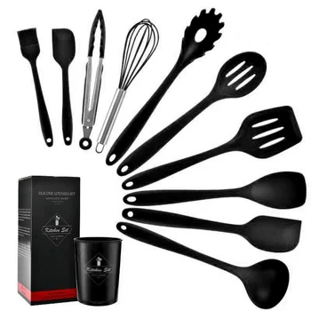 

11pcs Non-stick Kitchen Silicone Cooking Utensils Spoon Spatula Cooking Tools Adapt To Temperature: Low Temperature -40, High Te