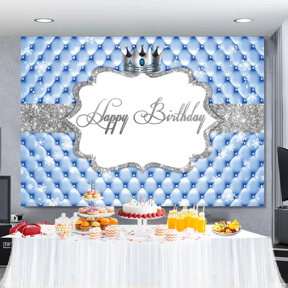 Photography Backdrop Princess Pink Gold Crown Headboard Sofa Happy Birthday Party Poster Portrait Photo Background Photo Studio photo backdrop