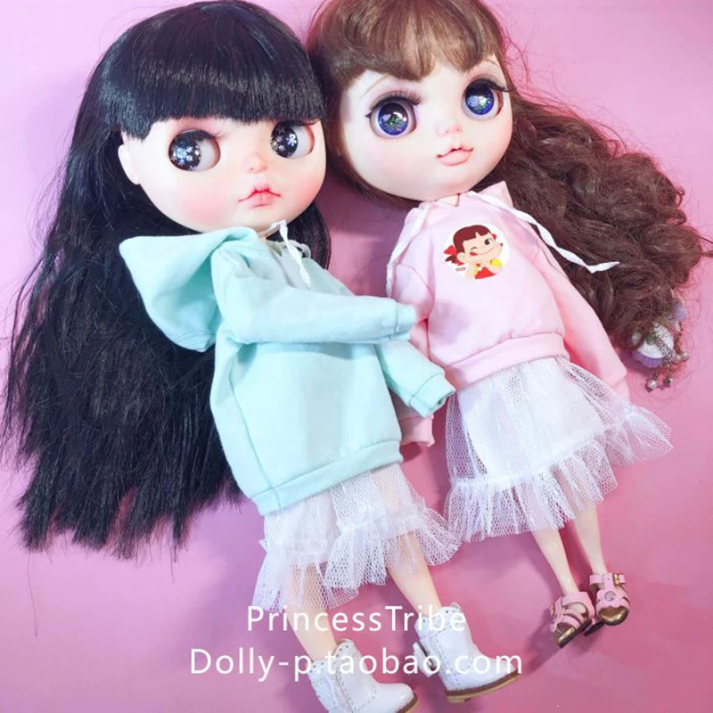 1 шт. черный, Wihte, розовая юбка в сетку Blyth Doll Cothes Barbies платье для blyth, ob24, azone, kurhn, barbies кукла 1/6 аксессуары