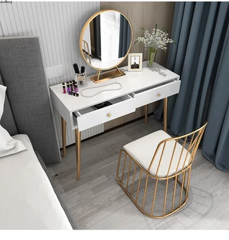 

Dressers for Bedroom Modern Minimalist Nordic Style Luxury Makeup Table with Light Small Apartment Dressing Table Makeup Chair