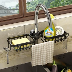 Gadget Caddy Kitchen Sink Basket Strainer Faucet Sponge Towel Holder Sinks Bathroom Fregaderos De Cocina Kitchen Fixture YQ50