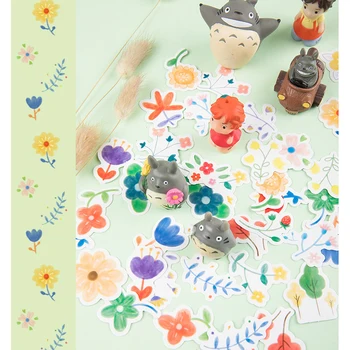 

46pcs/box Cute Flower Boxed Kawaii Stickers Planner Scrapbooking Stationery Japanese Diary Stickers