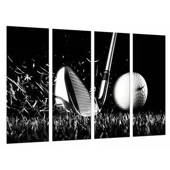

Blow Stick Golf Ball, Steel, photo print on wood, modern picture decorative 26720