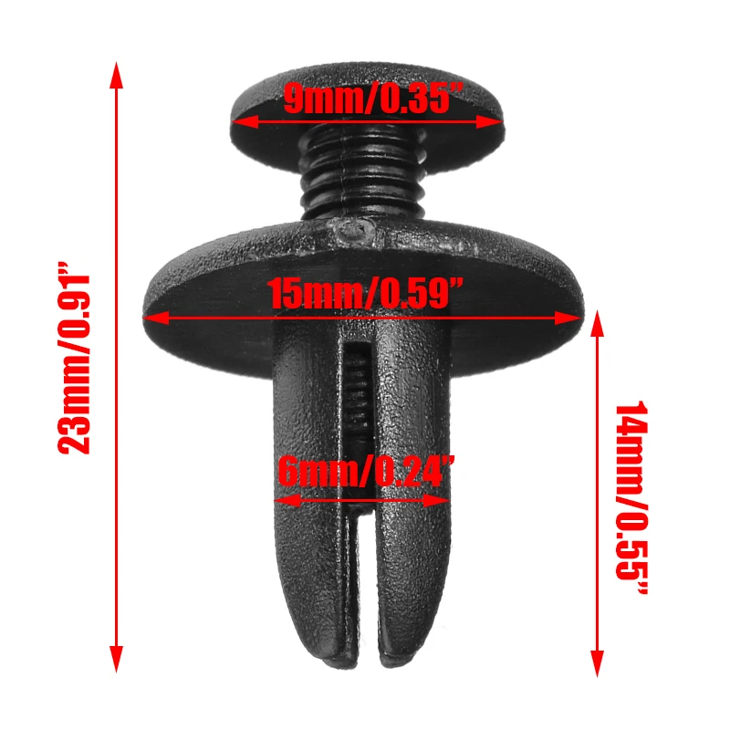 50pcs Car Bumper Fastener Plastic Rivets Trim Clip Fastener 6mm Auto Door Trim Panel Bumpers Grills Side Clips