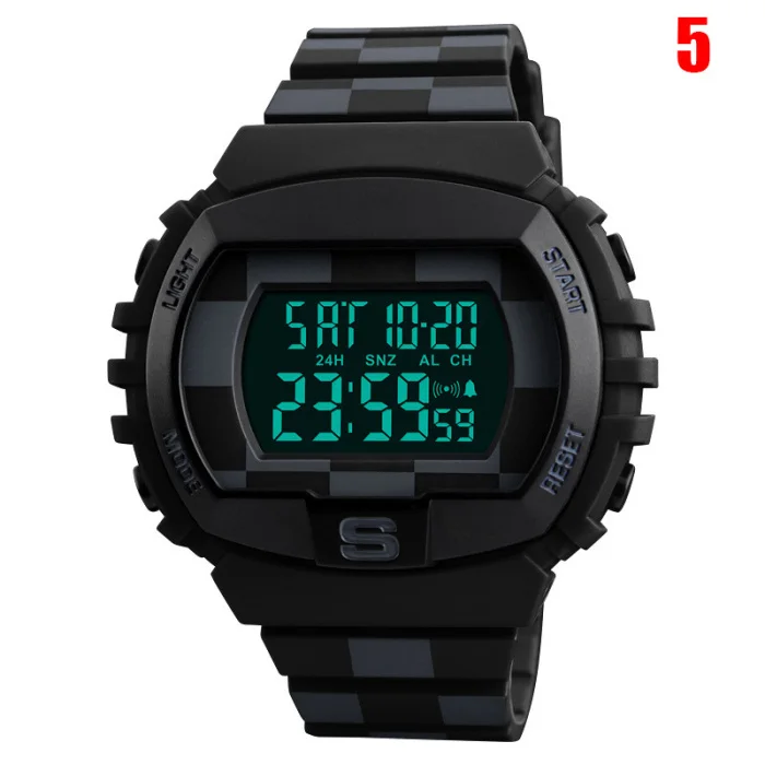 Kids Waterproof Electronic Watch Recording Steps Luminescent Wrist Watch with PU Strap for Children Toddler@M23