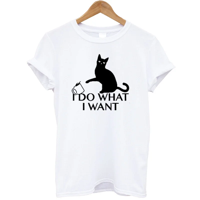 Enjoythespirit Cat футболка женская с коротким рукавом модная летняя футболка Femme однотонная белая женская футболка хлопковая одежда оверсайз - Цвет: G834-White