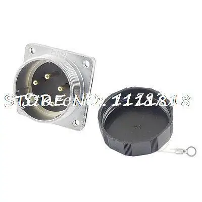 

43.6mm Thread Chassis Mount Flange 5 Pins Circular Connector Socket