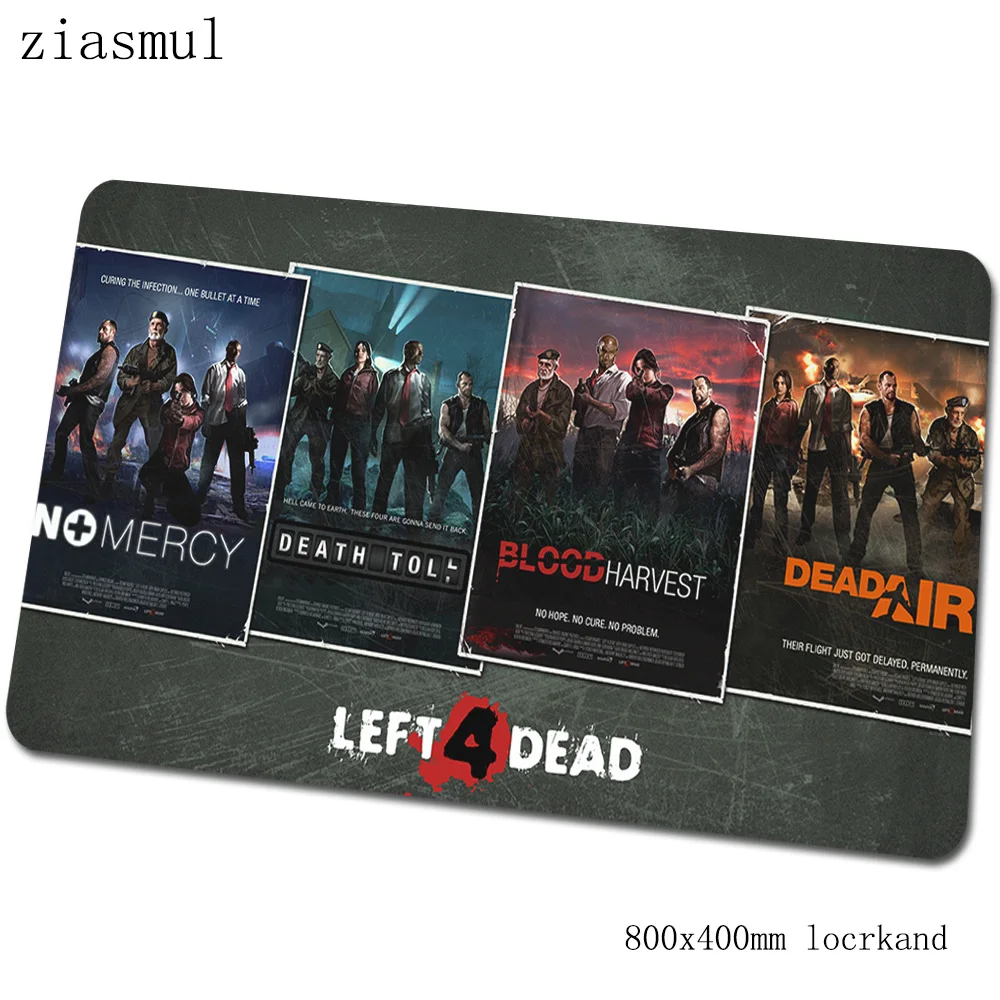 Left 4 Dead коврик для мыши 800x400x3 мм Коврик для компьютерной мыши с блокировкой края игровой толстый коврик для мыши Клавиатура Игры pc gamer - Цвет: Size 800x400x3mm