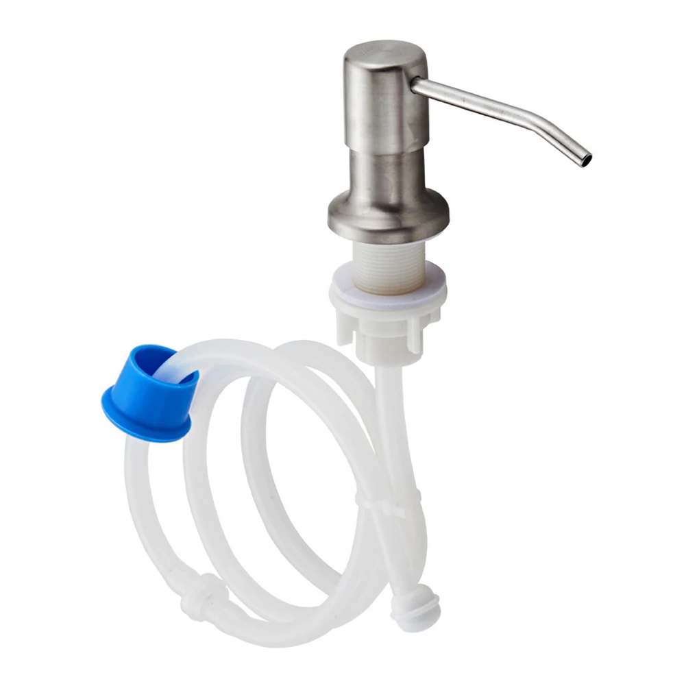 En oferta Dispensador de jabón de acero inoxidable, Kit de tubo de extensión, reemplazo de botella para fregadero de cocina, contador de cubierta de Metal pBQKMZr5aVe