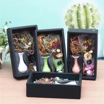 

2019 Colored Dried Flowers +vase Crystal Grass Bouquet Home Decoration Birthday Valentine's Day mother's day Gift Lover Gift Z