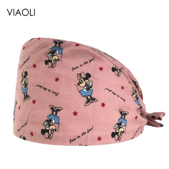 

Operating room hat scrub adjustable strap men and women doctor nurse surgical caps beauty salon dental printing cotton care caps