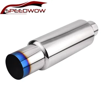 

SPEEDWOW Exhaust Systems Muffler Tip Universal Stainless Steel 201 Silencer Tail Pipe 3 In 4 Out Tail Throat Universal Mufflers
