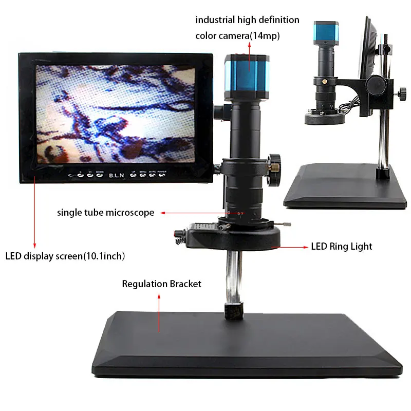 US $548.00 0745X Electronic Video Microscope Adjustable Digital Microscope 10 Inch HD LCD For Soldering Repairing