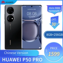 Huawei – téléphone portable P50 Pro 4G, écran OLED de 6.6 pouces, smartphone, mémoire de 8GB et 256GB, caméra de 64mp et 13mp, batterie de 4360mAh, puce Kirin 9000, Version chinoise 