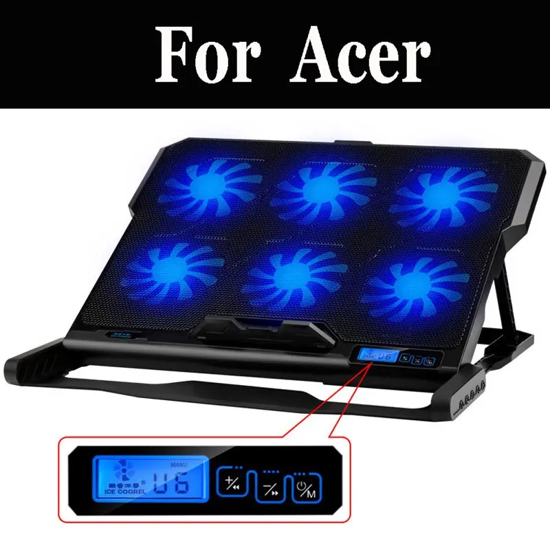 3 Fans USB Cooler Cooling Pad Stand LED Light Radiator for Laptop PC Notebook US 