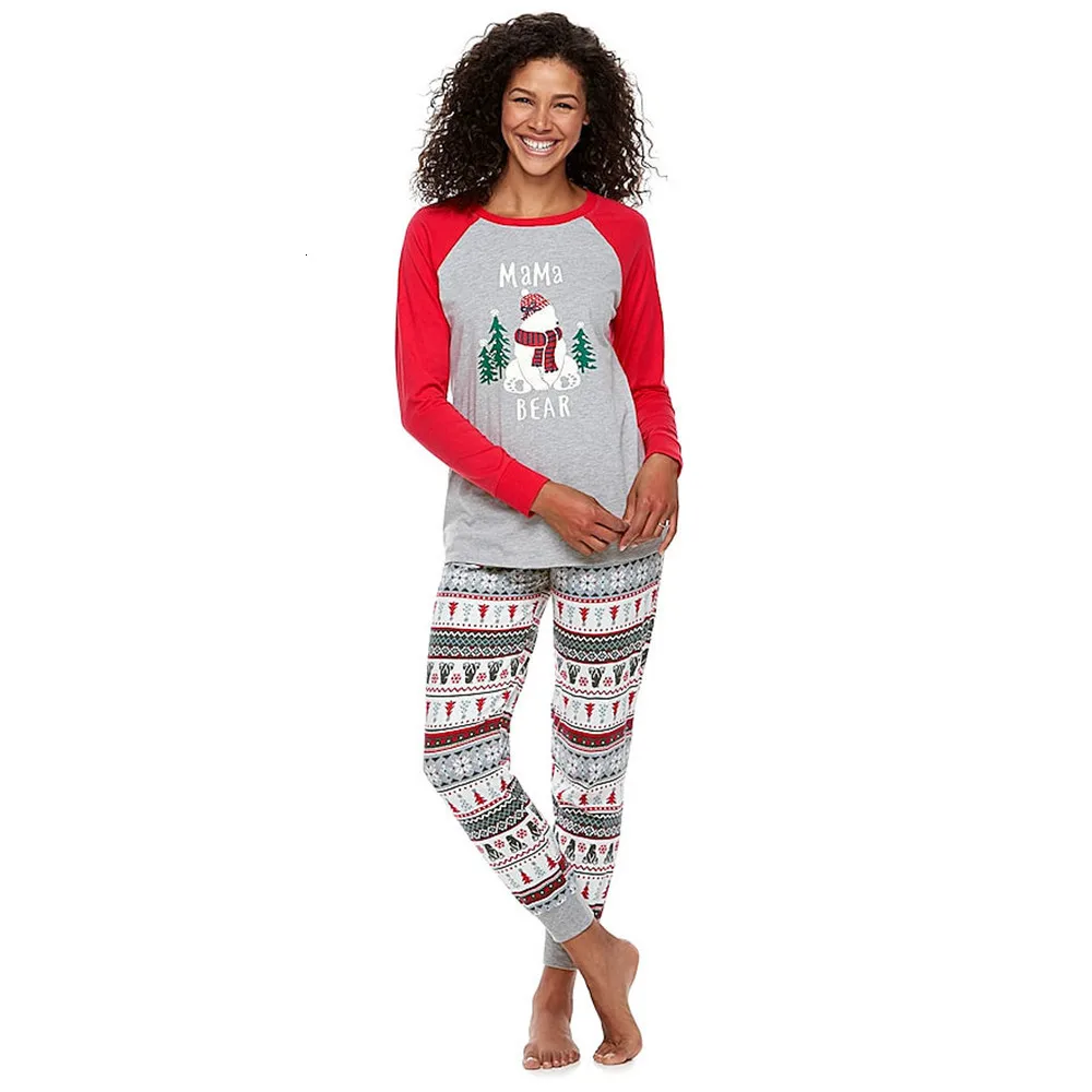 Одинаковые комплекты одежды для всей семьи рождественские пижамные наборы для мамы, дочки, папы милая детская одежда для сна с мультяшным принтом на Рождество