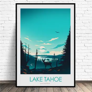 

Lake Tahoe Travel Canvas Art Print Wall Poster Living Room Decoration No Frame