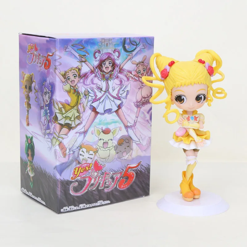15 см Япония Аниме симпатичный милый CureLemonade CureDream cureminct фигурка Q Posket Precure ПВХ фигурка милая игрушка модель кукла подарок - Цвет: yellow with box