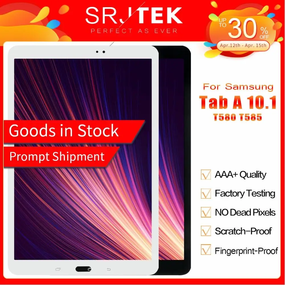 SM T580 LCD pour Samsung Galaxy Tab A 10.1 SM T580 écran SM T585 LCD matrice écran tactile T585 numériseur assemblée remplacement|Panneaux et tablettes LCD| | -