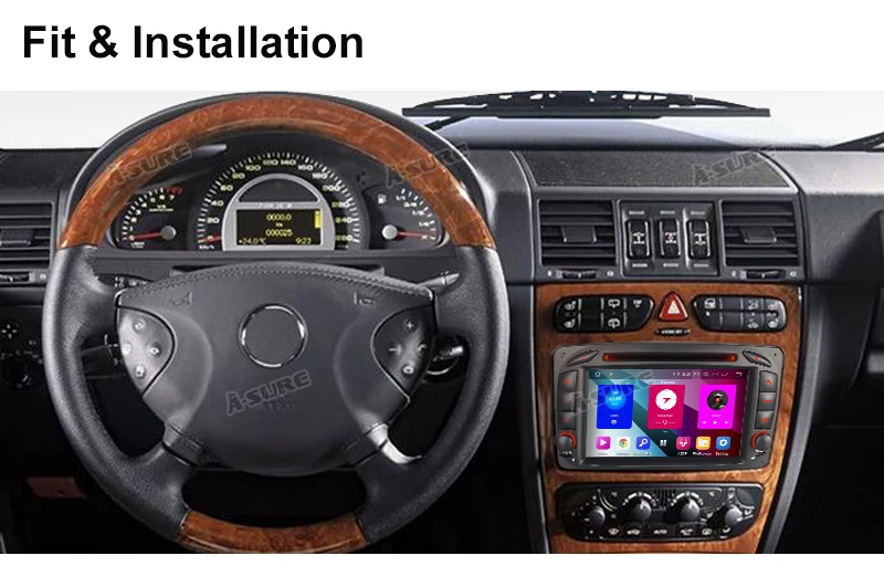 Top A-Sure 8 Core 32GB ROM Android 9.0 Radio GPS DVD Navi For Mercedes Benz C-class W203 CLK G500 Viano Vito Class G-Class W463 7