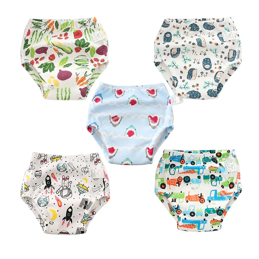 Calças de Treinamento Bebê Potty Crianças Fralda Reutilizável Fraldas Lavável Algodão Aprendizagem Calças Roupa Interior Frete Grátis 7 Cheap Fraldas