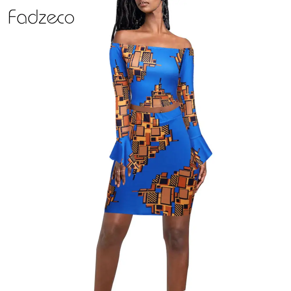 Женские африканские платья Fadzeco Дашики сексуальный короткий топ с оборками на