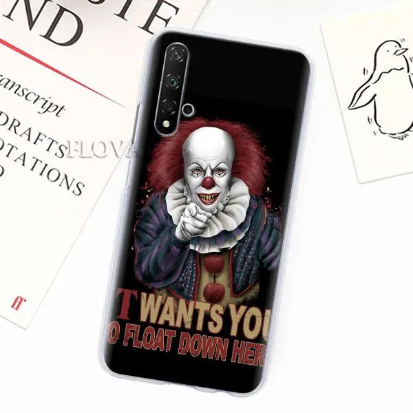 Чехлы для телефонов Pennywise The Clown Horror для huawei Y5 Y6 Y7 Y9 Honor 20 Lite 8X 9X Pro View 20 жесткий чехол - Цвет: 007