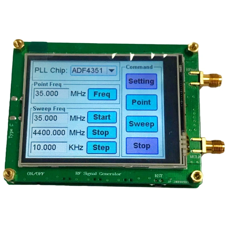 

35-4400M ADF4351 RF Signal Source Signal Generator Wave / Point Frequency Press Sn LCD Display Control