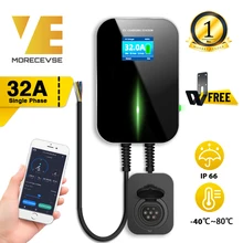 EV Зарядное устройство EVSE Wallbox Wi-Fi станция зарядки электромобилей приложение с Тип 2 разъем 32A 1 фаза IEC 62196-2 для Audi BMW EV Зарядное устройство EVSE Wallbox Wi-Fi станция зарядки электромобилей приложение с Тип 2 разъем 32A 1 фаза IEC 62196-2 для Audi BMW