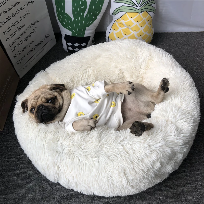 Super-Soft-Pet-Bed-Kennel-Dog-Round-Cat-Winter-Warm-Sleeping-Bag-Long-Plush-Puppy-Cushion