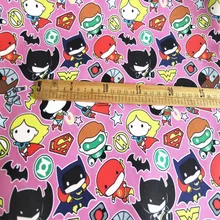 140 см ширина мультфильм Зеленый Фонарь Супермен Бэтмен чудо-женщина розовая полиэстерная холщовая ткань для Gir Сумки Чехлы для подушек DIY-BK616